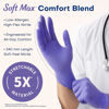 Picture of Supmedic Nitrile Exam Gloves, 3.5 Mil Powder-Free Food Safe Cleaning Chemo Rated Disposable Medical Glove, Violet Blue 100 Pcs (Medium)