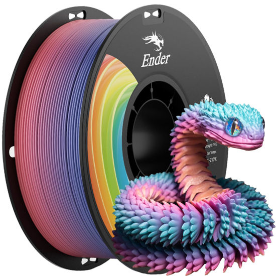 Picture of Creality 3D Printer Filament 1.75mm, Rainbow Upgrade PLA+ Filament Strong Toughness No-Tangling Vacuum Packaging 3D Printing Filament Fit Most 3D Printers, 1kg Spool, Accuracy +/- 0.02mm, Multi-Color