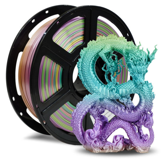 Picture of FLASHFORGE Silk PLA Filament 1.75mm, 3D Printer Filament 1kg (2.2lbs) Spool, Smooth and Silky Texture 3D Printing Filament, Dimensional Accuracy +/- 0.02mm