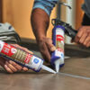 Picture of GE Advanced Silicone Caulk for Kitchen & Bathroom, White, 10 fl oz Cartridge, 1 Pack - 100% Waterproof Silicone Sealant, 5X Stronger Adhesion, Shrink & Crack Proof