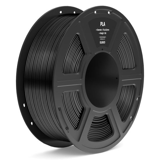 Picture of ELEGOO PLA Filament 1.75mm Black 1KG, 3D Printer Filament Dimensional Accuracy +/- 0.02mm, 1kg Spool(2.2lbs) Fit Most FDM 3D Printers