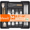 Picture of Lifewit Silverware Drawer Organizer, Expandable Utensil Tray for Kitchen, BPA Free Flatware and Cutlery Holder, Adjustable Plastic Storage for Spoons Forks Knives, 8.5-14 x 12", Black
