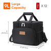 Picture of Lifewit Medium Lunch Bag Insulated Lunch Box Soft Cooler Cooling Tote for Adult Men Women, Black 12-Can (9L)