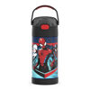 Picture of THERMOS FUNTAINER Water Bottle with Straw - 12 Ounce - Kids Stainless Steel Vacuum Insulated Water Bottle with Lid, Spider-Man