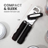 Picture of Zulay Kitchen Heavy Duty Stainless Steel Can Opener Manual with Bottle Opener - Rust Proof Manual Can Opener With Turn Knob & Comfy Soft Grip Handles - Black