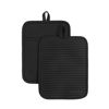 Picture of KITCHENAID Ribbed Soft Silicone Pot Holder 2-Pack Set, Matte Black, 7"x9"