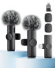 Picture of Wireless Microphone for iPhone iPad and Android Phone, 2 Pack Wireless Lavalier Lapel Mic with Noise Reduction, Plug and Play Mini Microphone for Video Recording Interview Podcast YouTube TikTok Vlog