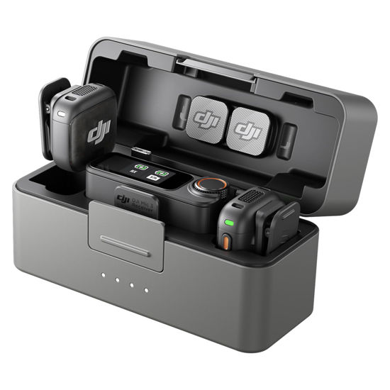 Picture of DJI Mic 3 (2 TX + 1 RX + Charging Case), Wireless Microphone for iPhone/Camera/Android, Ultralight, Adaptive Gain Control for Balanced Volume, Dual Band Anti-Interference, 28hrs Use, Vlog