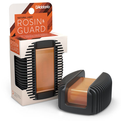Picture of D'Addario Violin Rosin Guard with Light Rosin - Rosin for Violin, Cello, Viola, Double Bass - Shock Absorbent - Magnetic Attachment - Easy Grip - Dishwasher Safe