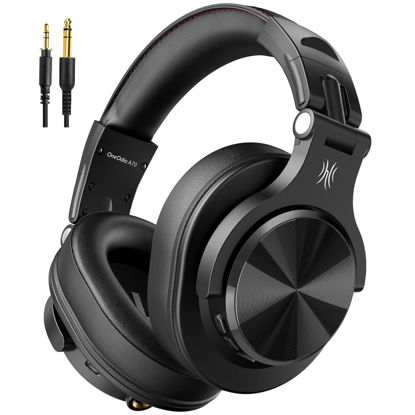 Picture of OneOdio A70 Bluetooth Over Ear Headphones, Wireless Headphones with 72H Playtime, Hi-Res, Built-in Mic, 3.5mm/6.35mm Wired Audio Jack for Studio Monitor & Mixing DJ Guitar AMP, Computer PC Gaming