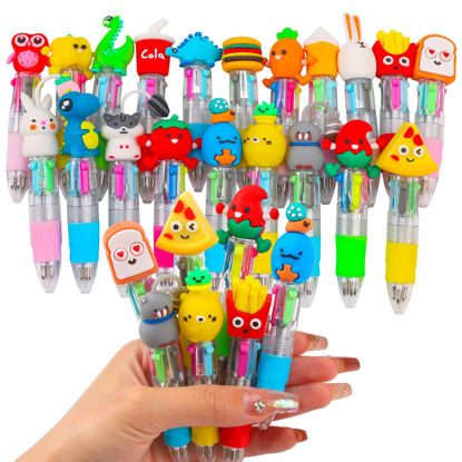 Picture of CZWZ 20Pcs Mini Multicolor Pens in One 4-in-1 Cute Pens Bulk for Kids, Fun Kawaii Ballpoint Pens for Birthdays and Children's Party Favors Gifts Teacher School Supplies