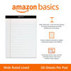 Picture of Amazon Basics Wide Ruled Lined Writing Note Pads, 8.5 inch x 11.75 inch, White, 12 Count (12 Pack of 50)