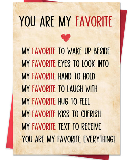 Picture of IDU Valentines Day Card,Valentines Day Cards Gifts for Him Her,Valentines Day Card for Husband Wife Boyfriend Girlfriend Fiance Fiancee Men Women - You Are My Favorite Love Note