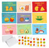 Picture of Prophet 36 Pack Gold Foil Valentines Day Cards for Kids School, 9 Assorted Designs with Envelopes & Cartoon Scented Strawberry Stickers, Great for Boys ＆ Girls Classroom Activities