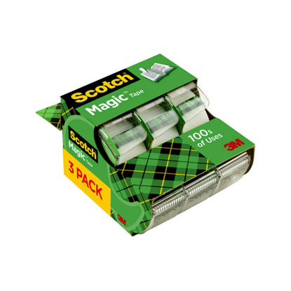 Picture of Scotch Magic Tape, 3 Dispensered Rolls, Numerous Applications, Invisible, Clear Tape Engineered for Repairing, 3/4 x 300 Inches