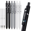 Picture of STAGEEK Black Gel Pens, 6Pcs Fine Point Smooth Writing Pens with 3 Extra Refills, Black Ink Pens for Journaling, Office, Note Taking, School Supplies, Nurse Aesthetic(Black Gray White)