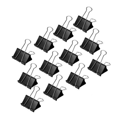 Picture of Amazon Basics Sturdy Binder Clips for Office Use, 144 Count (12 Pack of 12), Small, 0.75 in, Black