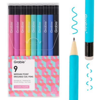 Picture of Grabie Erasable Gel Pens, 9 Colors Erasable Pens, Make Mistakes Disappear Colored Pens, Assorted Color Inks for Drawing Writing Planner,Gel Pens for Coloring