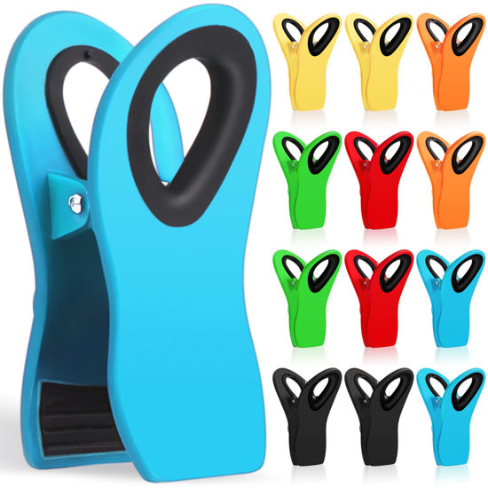 Picture of Jetmore 12 Pack Chip Clips Bag Clips, Magnetic Bag Clip for Food Storage Heavy Duty, Plastic Food Clip for Chips, Snack, Kitchen, Refrigerator, Garden, Sewing, Fabric, Clothes Pins