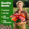 Picture of HOME GROWN Zinnia Dahlia Seeds Pack for 2026 Non GMO 524 Flower Seeds | Vibrant Zinnia Elegans for Pollinator Gardens, Borders & Containers | Easy-to-Grow Outdoor Blooms