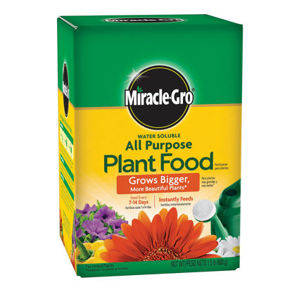 Picture of Miracle-Gro Water Soluble All Purpose Plant Food, For All Indoor or Outdoor Plants, Roses, Flowers, Vegetables, Houseplants, Trees, and Shrubs, 1.5 lbs
