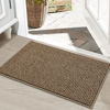 Picture of BEQHAUSE Dirt Trapper Door Mat 20" x 32", Non-Slip Washable Doormats Entrance Mat, Dirt Resistant and Absorbent Welcome Mat, Low Profile Floor Mats for Front Back Door and Entryway, Beige