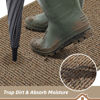 Picture of BEQHAUSE Dirt Trapper Door Mat 20" x 32", Non-Slip Washable Doormats Entrance Mat, Dirt Resistant and Absorbent Welcome Mat, Low Profile Floor Mats for Front Back Door and Entryway, Beige
