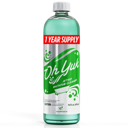 Picture of Oh Yuk Jetted Tub Cleaner for Jacuzzis, Bathtubs, Whirlpools, The Most Effective Jetted Tub Cleaner, Septic Safe, 4 Cleanings per Bottle - 16 Ounces