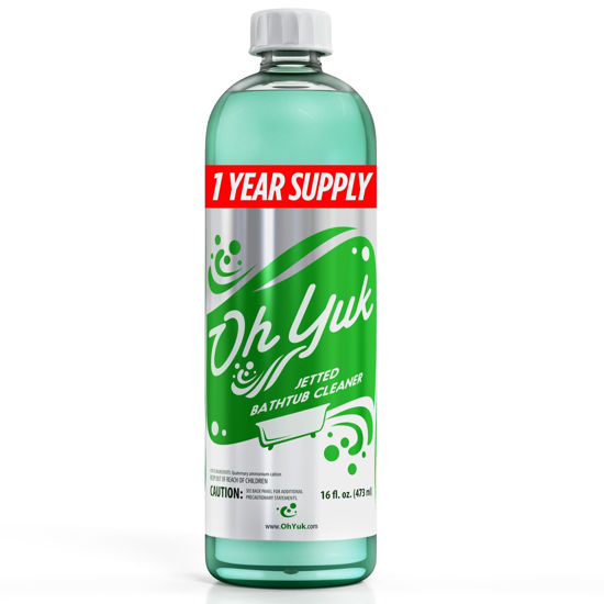 Picture of Oh Yuk Jetted Tub Cleaner for Jacuzzis, Bathtubs, Whirlpools, The Most Effective Jetted Tub Cleaner, Septic Safe, 4 Cleanings per Bottle - 16 Ounces