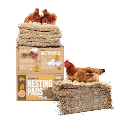 Picture of Eaton Pet and Pasture, Premium Laying Hen Nesting Pads, USA Grown & Sustainably Harvested, 13 x 13 (10 Pack)