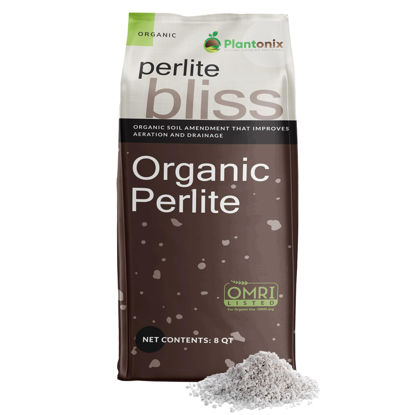 Picture of Perlite Bliss (8 Qts) - Organic Perlite for Plants Indoor Soil Amendment - Horticultural Perlite for Gardening & Seed Starting - Mix Easily with Potting Soil, Vermiculite, & Coco Coir for Plants