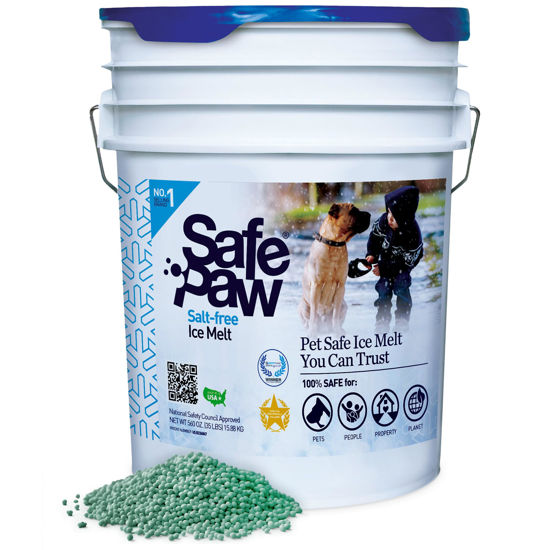 Picture of Safe Paw Pet-Safe Ice Melt, Salt & Chloride-Free Deicer, 35 Lbs - Non-Corrosive, Dog-Friendly Snow Melter for Concrete, Wood Decks, Driveways & Sidewalks, 100 Sq. Ft. Coverage Per Pound
