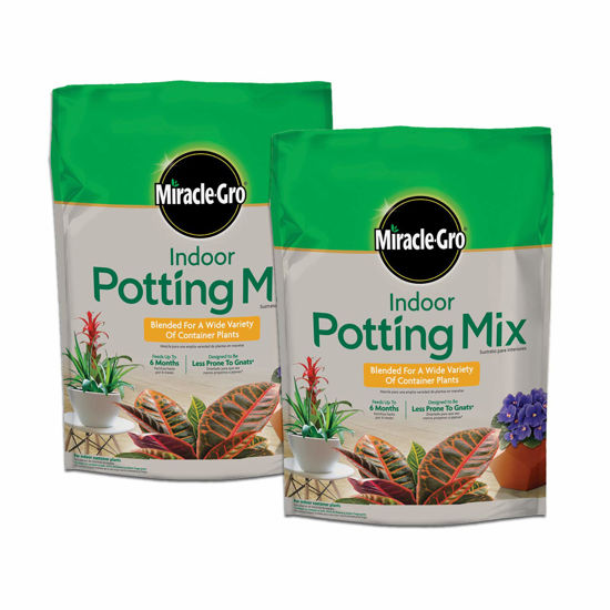 Picture of Miracle-Gro Indoor Potting Mix, Blended for a Variety of Houseplants, Feeds for up to 6 Months, 6 qt., 2-Pack