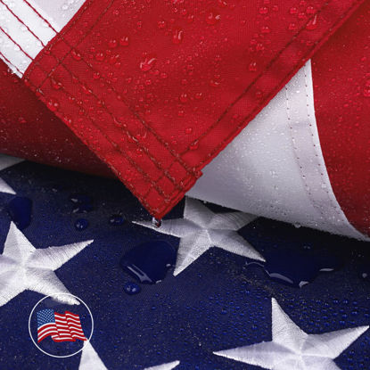 Picture of American Flag 3x5 Ft for Outside, Heavy Duty Nylon US Flags for High Wind Outdoor, Fade Resistant and Waterproof USA Flag with Embroidered Stars, Sewn Stripes, Brass Grommets