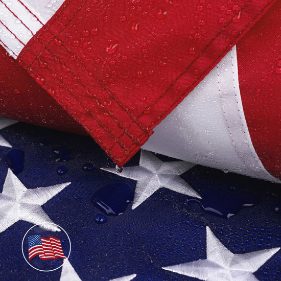 Picture of American Flag 3x5 Ft for Outside, Heavy Duty Nylon US Flags for High Wind Outdoor, Fade Resistant and Waterproof USA Flag with Embroidered Stars, Sewn Stripes, Brass Grommets