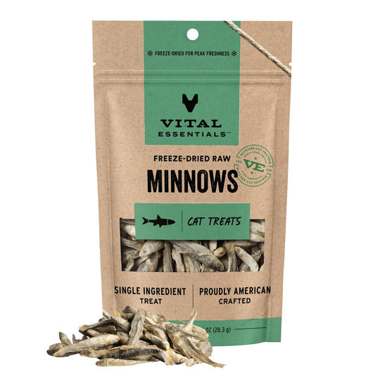 Picture of Vital Essentials Minnows Cat Treats, 1 oz | Freeze-Dried Raw | Single Ingredient | Grain Free, Gluten Free, Filler Free
