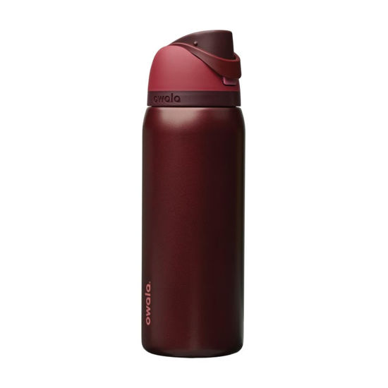 Picture of Owala FreeSip Insulated Stainless Steel Water Bottle with Straw, BPA-Free Sports Water Bottle, Great for Travel, 32 Oz, Black Cherry
