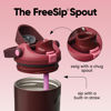 Picture of Owala FreeSip Sway Insulated Stainless Steel Water Bottle with Two-Way Spout, Built-In Straw and Bucket Handle, Made for Travel, School, and Sports, 30oz, BPA Free, Leak Proof, Black Cherry