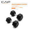 Picture of CAP Barbell 30 LB Rubber Coated Hex Dumbbell Hand Weight - Pair | Chrome Handle