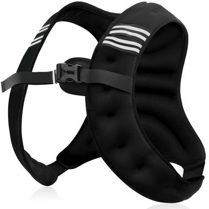Picture of NATURELUX Weighted Vest with Reflective Stripe and Adjustable Buckle Straps, Black, 10 lbs