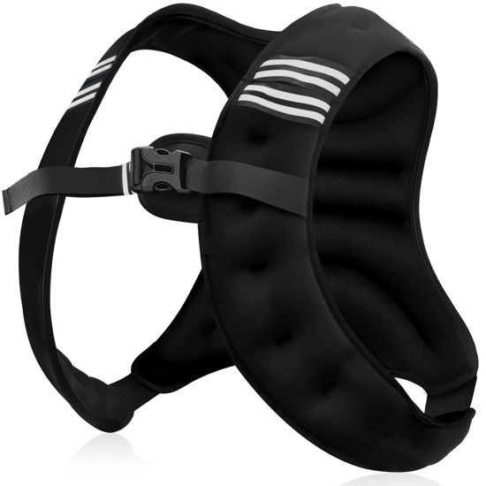 Picture of NATURELUX Weighted Vest with Reflective Stripe and Adjustable Buckle Straps, Black, 10 lbs