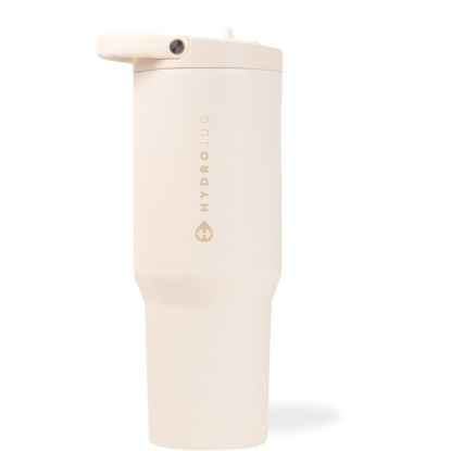Picture of HydroJug Sport - Stainless Steel Tumbler with Straw, Vacuum Insulated, 32oz Leakproof Water Bottle, Ergonomic Design, Reusable, Dishwasher Safe, Rubber Base, Durable for Gym or Outdoors, Cream