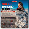 Picture of Emergency Blanket 4-Pack Space Mylar Blankets Survival Gear and Supplies Reusable Thermal Camping Hunting Essentials First Aid Car Backpacking Marathon Kit Prepper Go Rave Bug Out Bag Foil Cold Winter