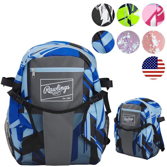 Picture of Rawlings | REMIX Backpack Equipment Bag | T-Ball & Youth Baseball / Softball | Royal