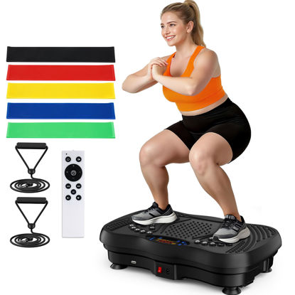 Picture of Vibration Plate Exercise Machine, 130 Levels Full Body Workout Vibrating Plate for Lymphatic Drainage Weight Loss, 450 Lbs Capacity Shake Fitness