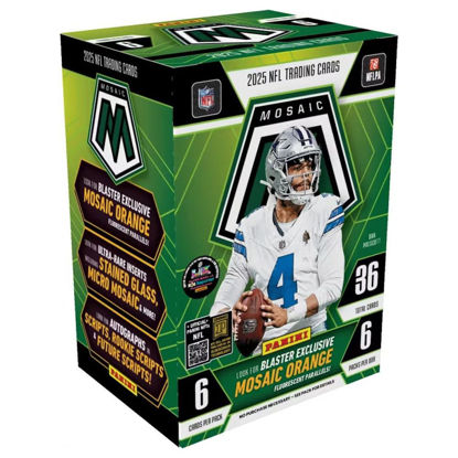 Picture of 2025-26 Panini Mosaic Football Blaster Box - Retail Exclusive Mosaic Parallels & Inserts - NFL Trading Cards - Sealed Retail Box