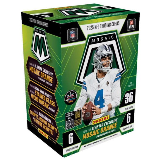 Picture of 2025-26 Panini Mosaic Football Blaster Box - Retail Exclusive Mosaic Parallels & Inserts - NFL Trading Cards - Sealed Retail Box