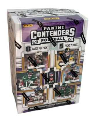 Picture of 2022 Contenders NFL Football Blaster Value Box 8 Cards Per Pack 5 Packs Per Box 1 Autograph or Rookie Ticket Swatch Per Box on Average