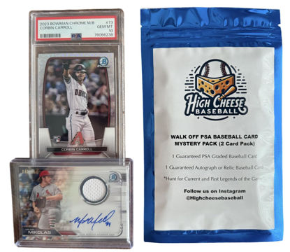 Picture of High Cheese Baseball Walk Off Mystery Pack - 2 Cards, 1 PSA Graded & 1 Autograph/Relic Ungraded