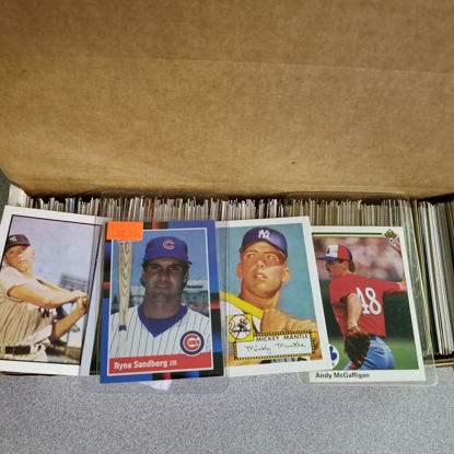 Picture of Topps, Upper deck, Donruss, Fleer, Score, Upperdeck 600 Baseball Cards Including Babe Ruth, Unopened Packs, Many Stars, and Hall-of-Famers. Ships in White Box Perfect for Gift Giving.